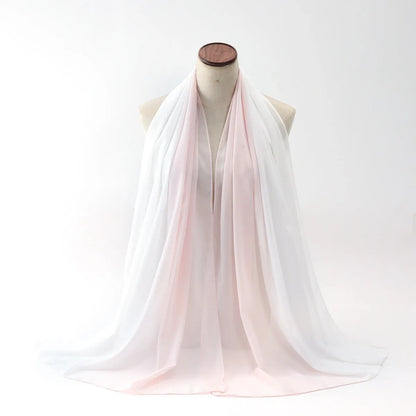 Long chiffon scarf for women in various colours, showing lightweight fabric and 175cm length