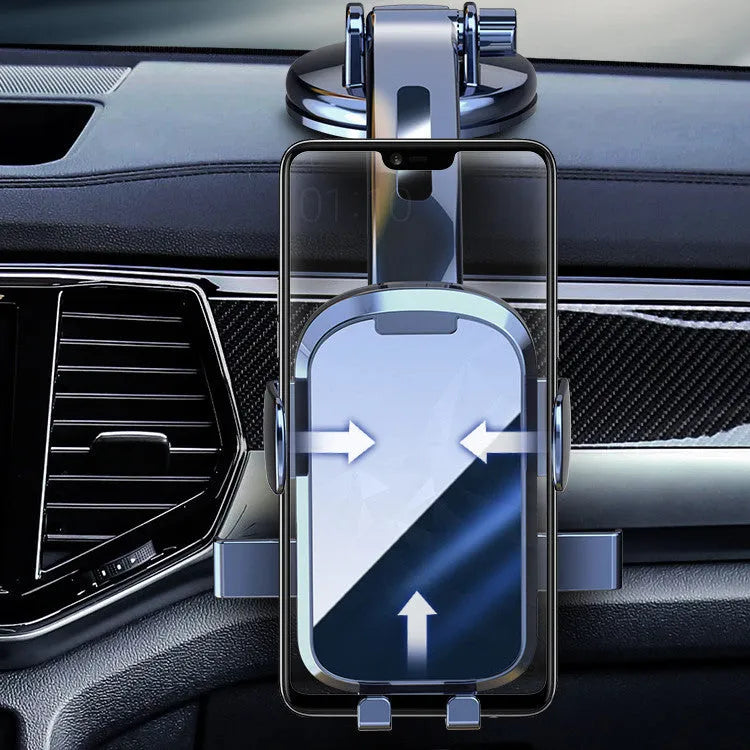 Gravity dashboard car mount with dual suction cups and ABS body, for 4.7-7.5 inch phones, Mirror Gravity Clip