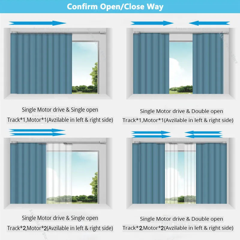 Smart curtain motor kit with aluminium track, rechargeable battery unit, and remote control
