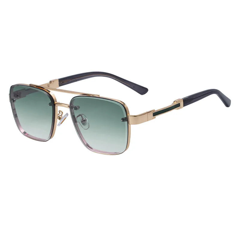 Men's vintage style sunglasses with UV protection in gold double gray colour option