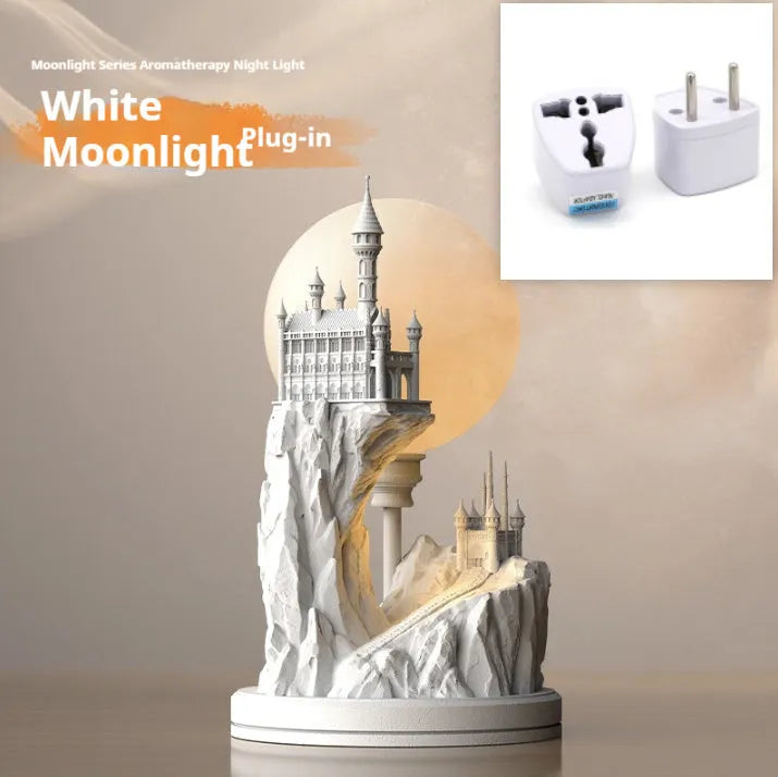 White composite gypsum table lamp with wire control switch for bedroom use