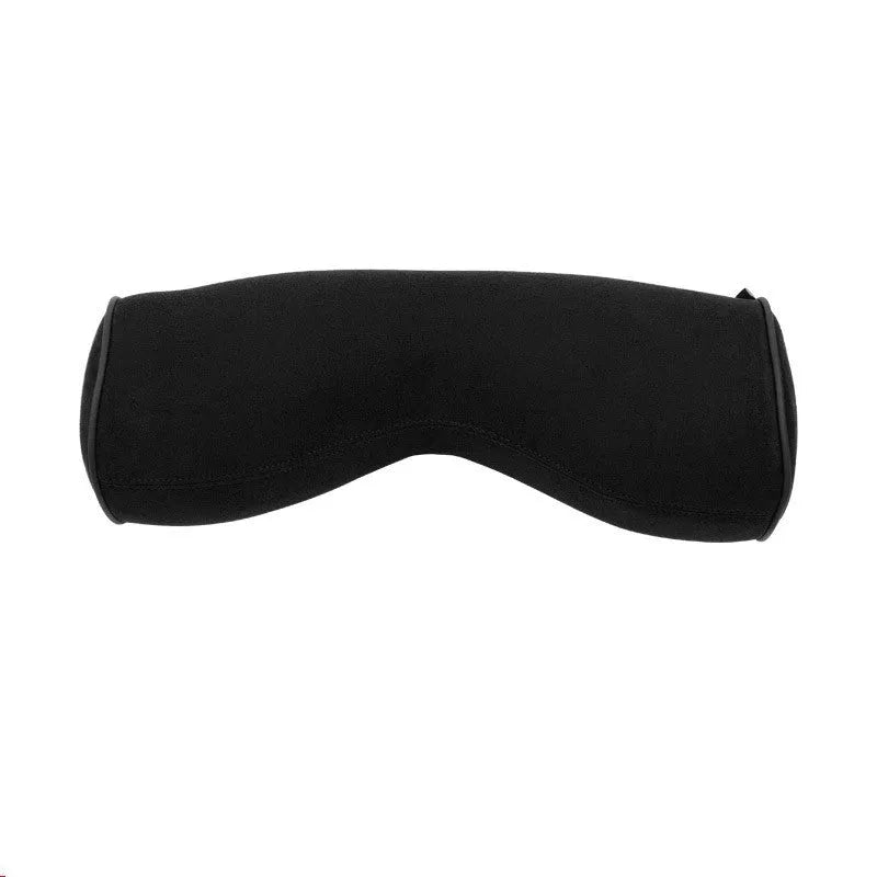Minimalist brown car headrest pillow and lumbar seat cushion set for neck and back support