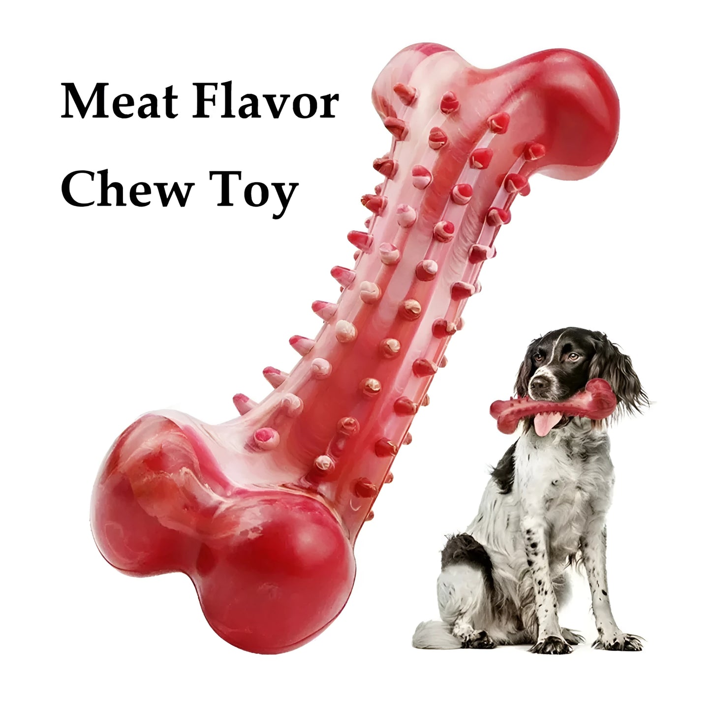 Red natural rubber chew toy for aggressive dogs with durable construction