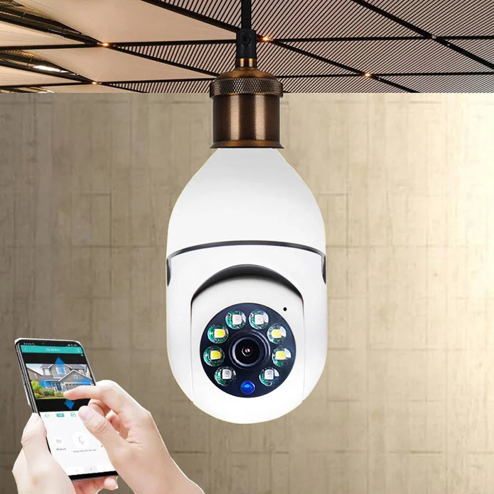 Versatile 1080p Wi-Fi Camera Bulb with 4x Zoom and Smart Home Monitoring Features