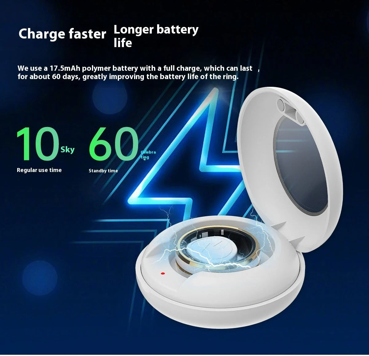 2024 Smart Ring with health monitoring features in various colors and sizes