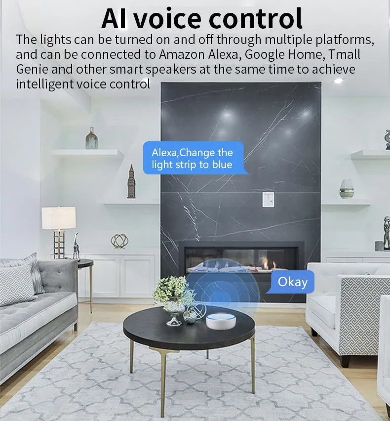 A white GU10 smart LED spotlight bulb with RGBCCT colour and Wi-Fi connectivity.