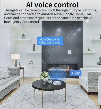 A white GU10 smart LED spotlight bulb with RGBCCT colour and Wi-Fi connectivity.