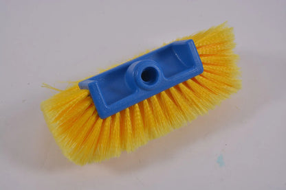 Yellow portable car wash brush with removable four-section rod and flow-through brush head