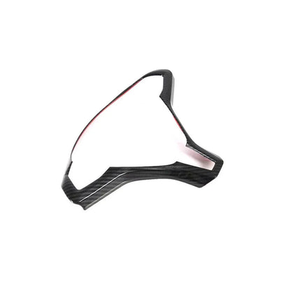 Black carbon fibre pattern steering wheel decorative trim for Tesla Model S