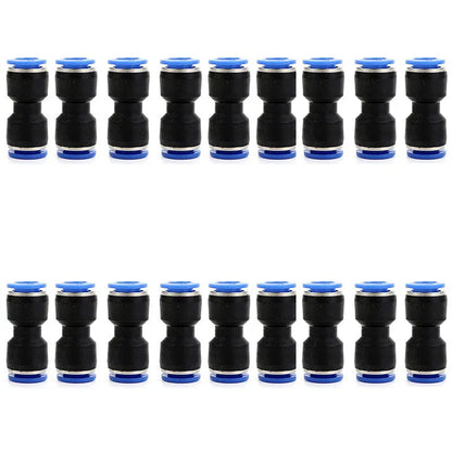 Blue Jinqi pneumatic straight-through quick connector for PU tubing, pack of 100 units.