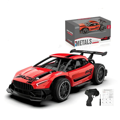 2.4G 4-channel RC drifting car in grey colour with handle remote controller and USB cable