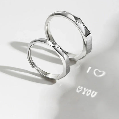 Elegant S925 sterling silver rings with a hidden love pattern design, adjustable sizing for a personalized fit.