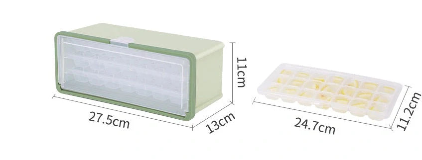 Drawer-type plastic ice cube mold maker with lid and bin for beer cooling