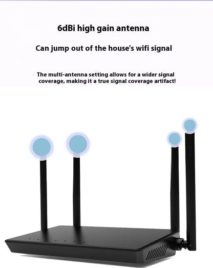 Portable 300m home wifi router with five Ethernet ports in black or white colour options