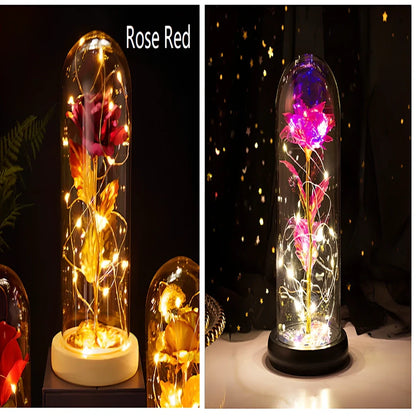 Little Prince Rose Glass Cover with 20cm diameter dome protecting plastic flower arrangement