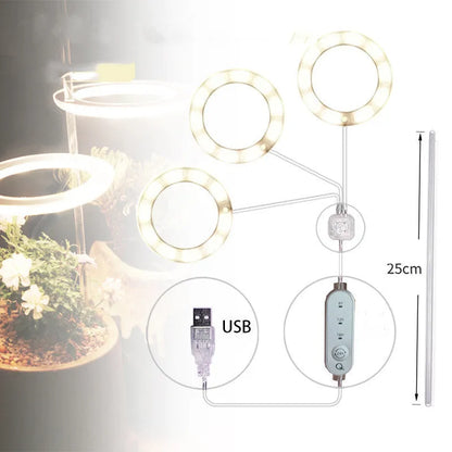 USB LED plant grow light with acrylic stick in multiple head configurations