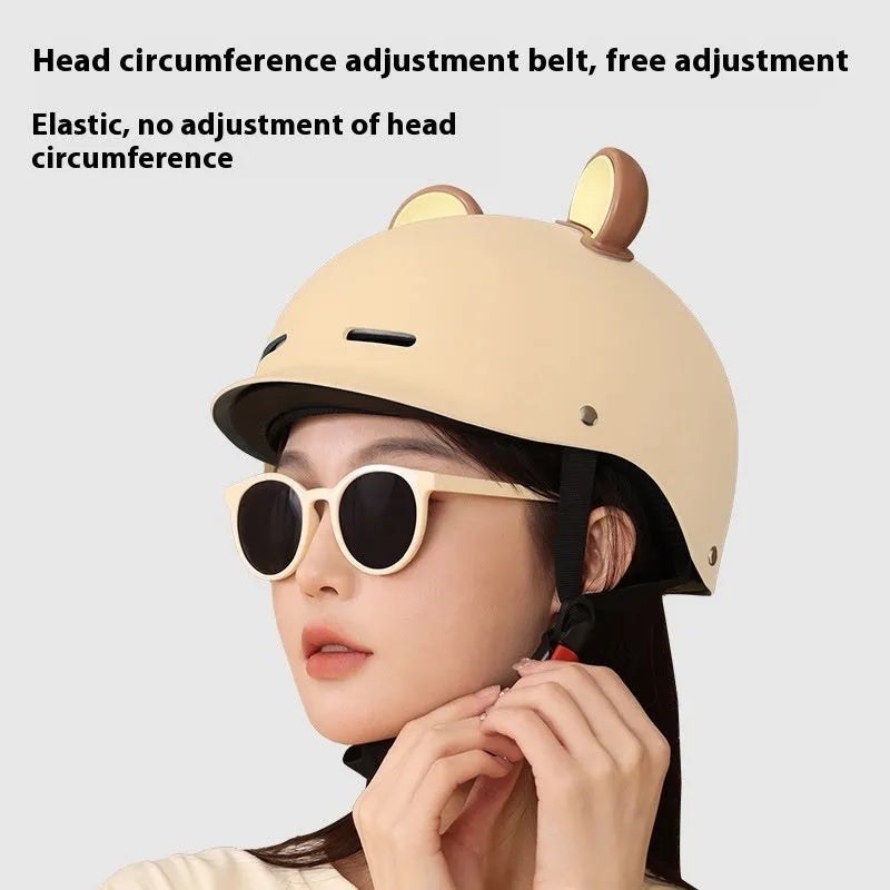 3C certification electric bicycle helmet in ABS plastic available in seven colour options including mocha and cherry pink