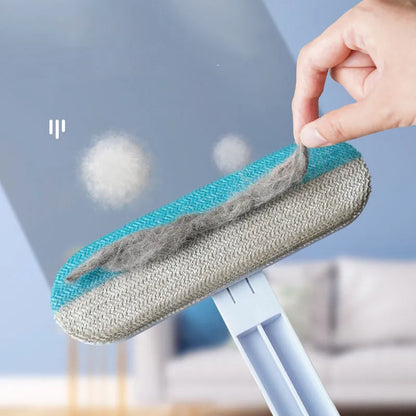 Multifunctional hair removal brush with flannel surface for pet hair and screen cleaning
