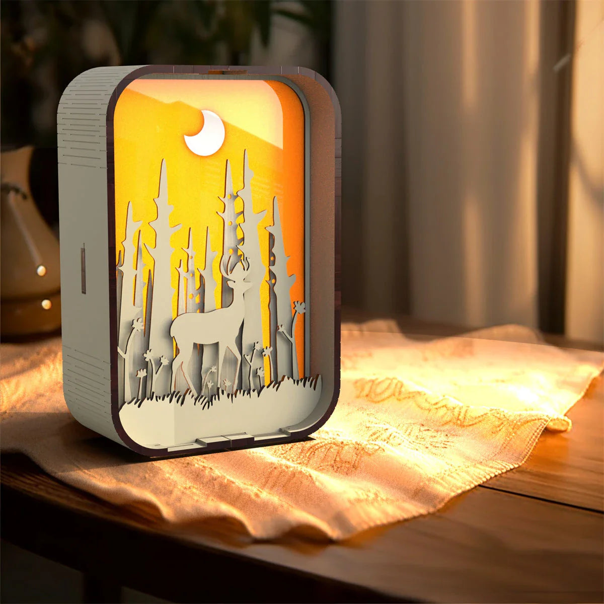 Elegant Minimalist Wooden Night Light with Soft LED Illumination and Compact, Versatile Design