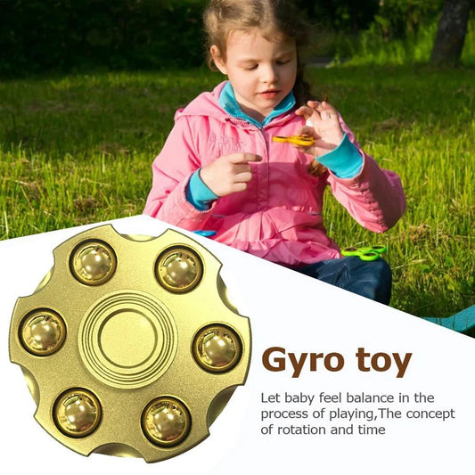 Brass gun revolver bullet fidget spinner with detachable rotating top