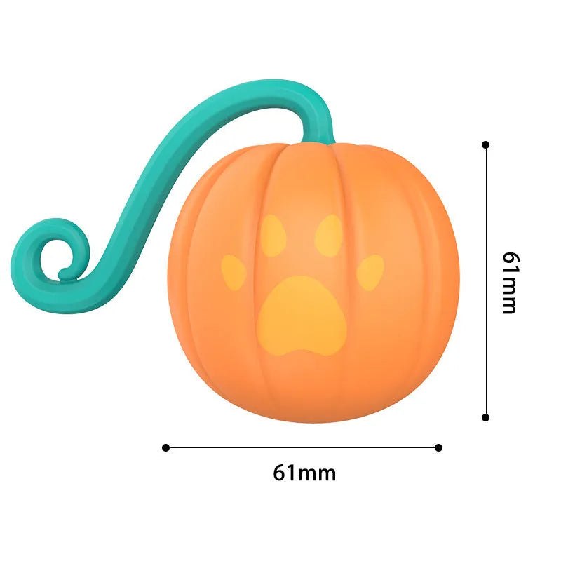 Electric cat teasing ball toy in watermelon or pumpkin colour design