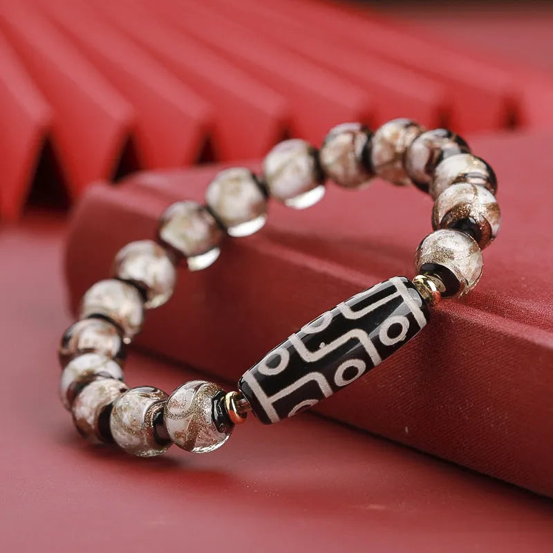 Handmade coloured glaze bracelet with year snake pattern in 10mm, 12mm, 14mm bead sizes