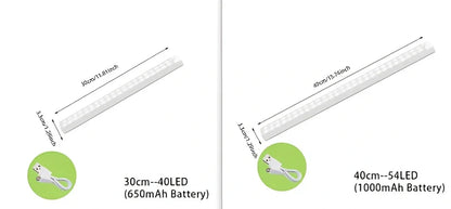 Wireless LED motion sensor night light with magnetic mounting in various sizes