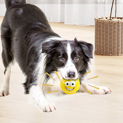 Colourful latex dog balls with smiley faces, suitable for small dogs and cats