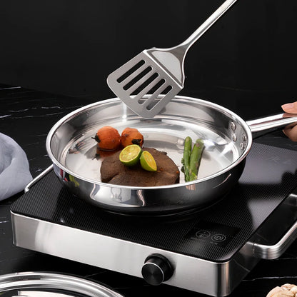 15-piece stainless steel cookware set with 12 pots, glass lids, non-stick pans, and utensils nested at 45x27x17cm