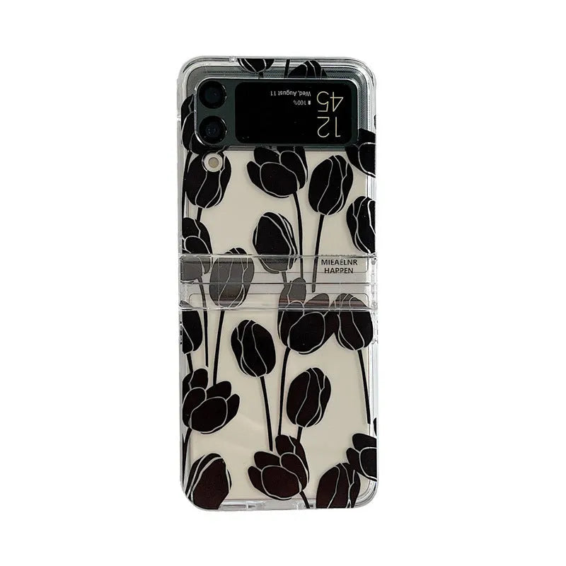 Samsung Galaxy Flip flower design PC phone case for Z Flip3 and Z Flip4 models