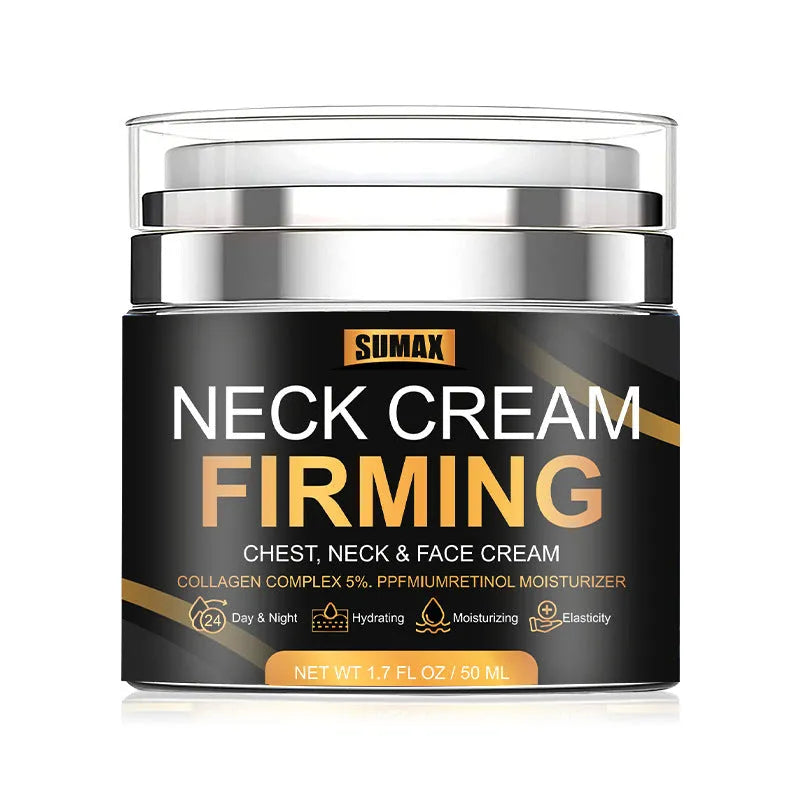 50ml bottle of men's neck cream for reducing lines and wrinkles with glycerin and hyaluronic acid