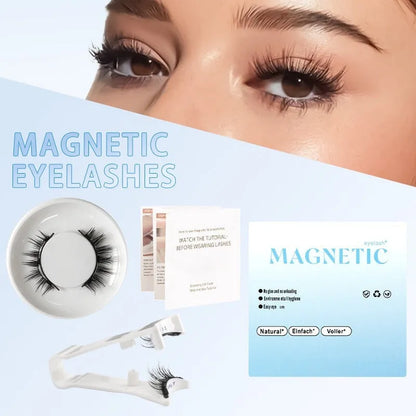 Magnetic suction false eyelashes with integrated soap holder, glue-free artificial fibre, 50g set, 75x75x25mm