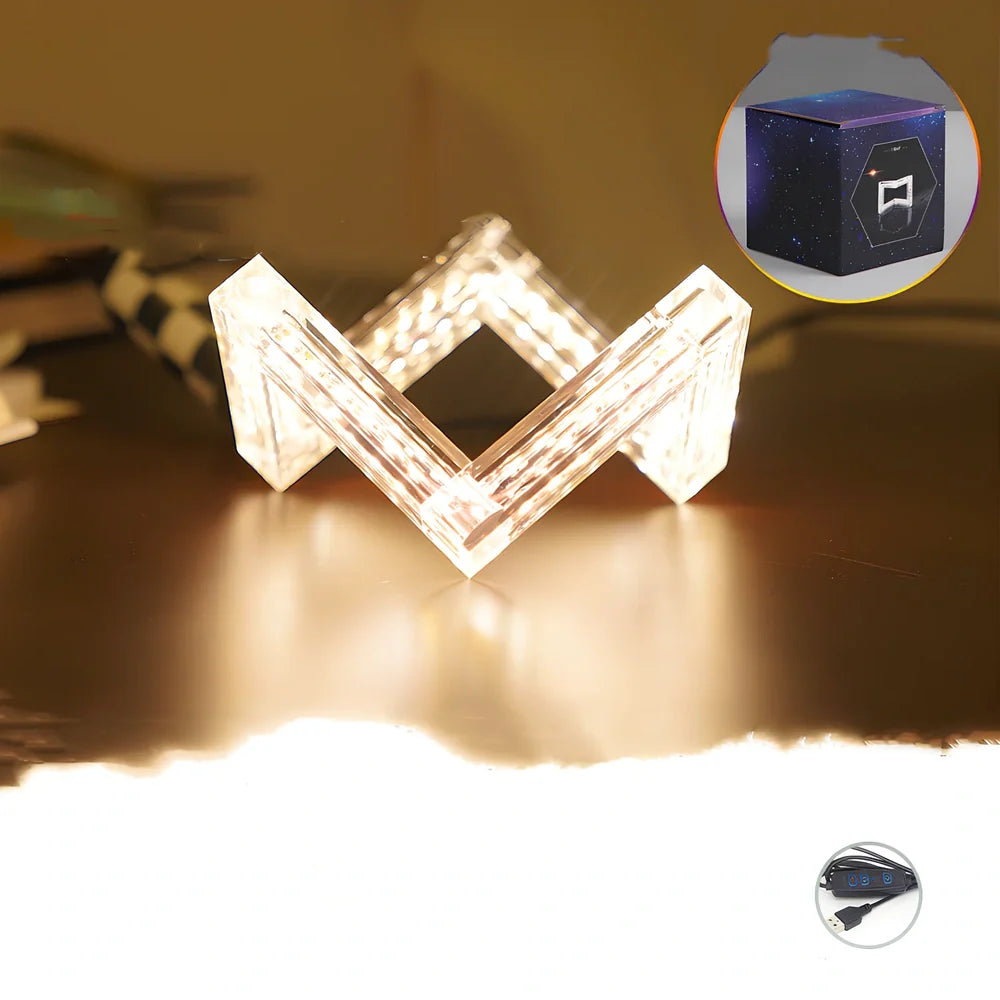 Acrylic Bluetooth desk lamp with compact 12cm design and intelligent lighting control featuring six light modes