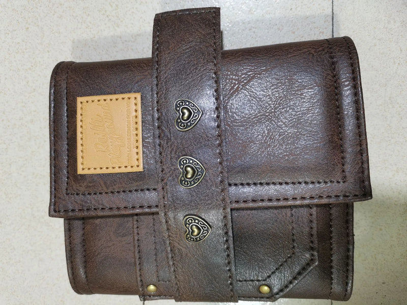 Creative Retro Leather Buckle Notebook, A7 Brown Journal Book in Two Versions: Loose-Leaf Binder Binding with PU Cover and Raw Wood Pulp Paper, Office and Business Notebook with 40g Weight Paper