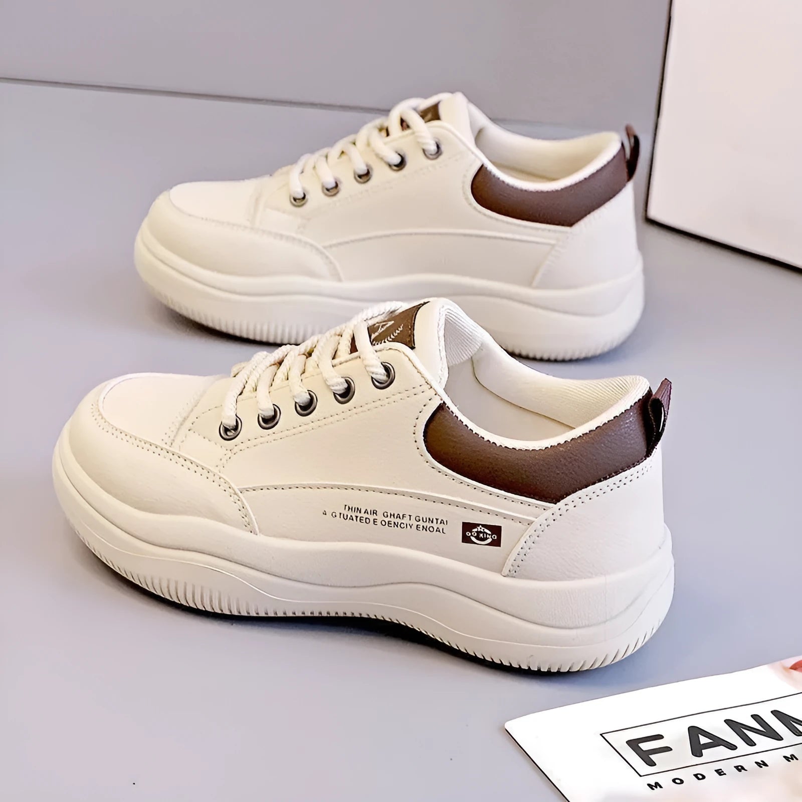 Women's white Korean-style lace-up pumps with cross straps and a 3-5 cm mid-heel on a rubber sole.