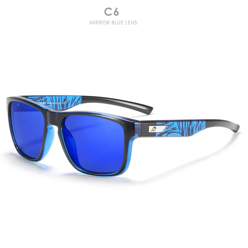 Men's polarised sunglasses with TAC lenses and PC frame in a selection of colours for outdoor use.
