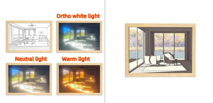 Customizable illuminated picture frame with adjustable LED lighting for home decor
