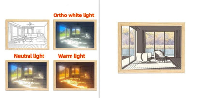 Customizable illuminated picture frame with adjustable LED lighting for home decor