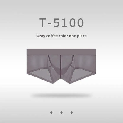 Men's ice silk seamless low waist underwear in multiple colours with ultra-thin quick drying fabric