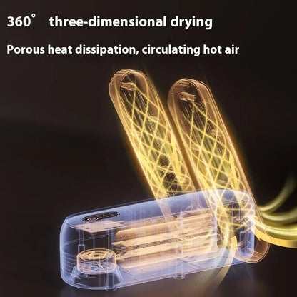 D4 black automatic shoe dryer with timer and waterproof interior