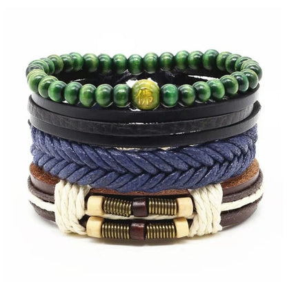 Men's vintage braided leather bracelet, a stylish and durable accessory for any occasion.