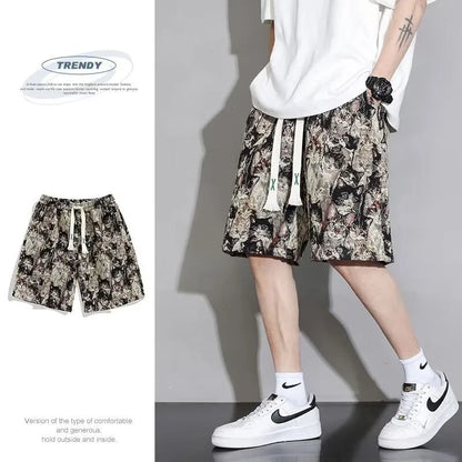 Men's fifth pants length summer shorts in polyester fabric on size chart