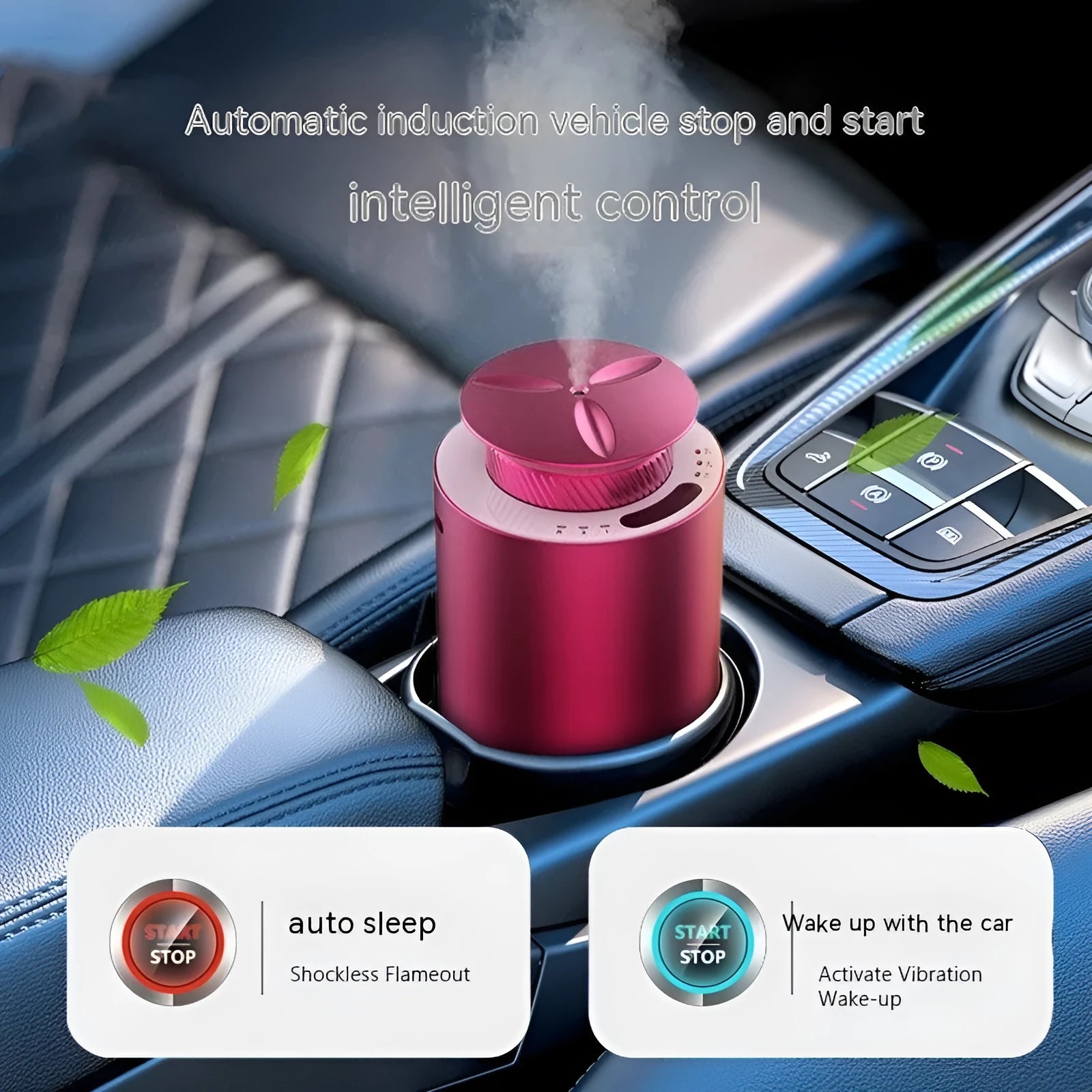 Portable metal column aroma diffuser for cars and small rooms with rechargeable battery