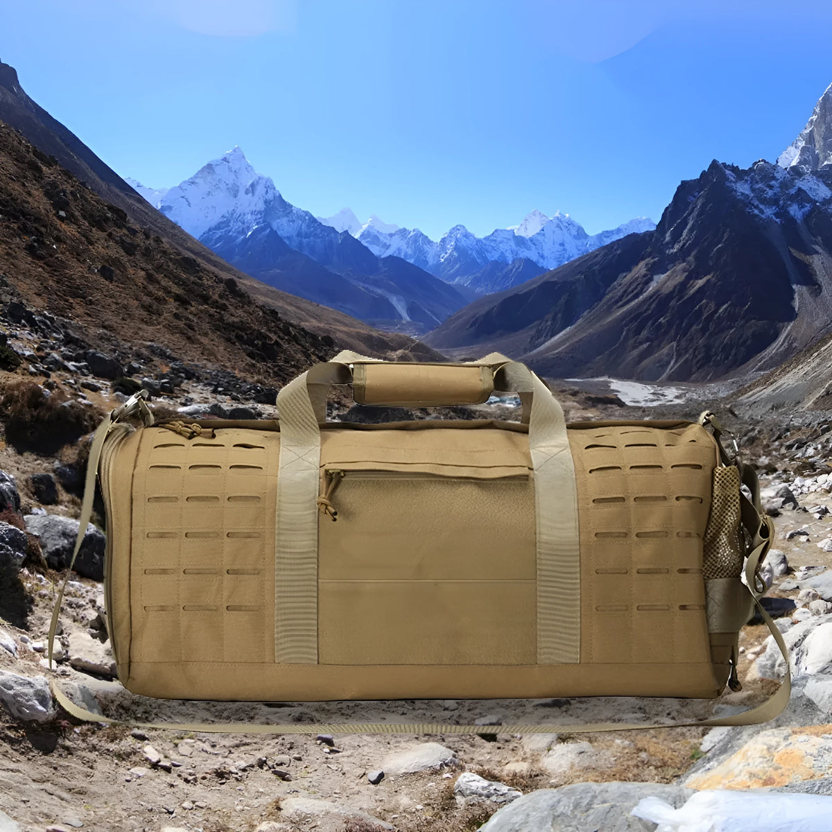 Men's Army Green waterproof Oxford cloth sports travel handbag with air pillow shoulder strap