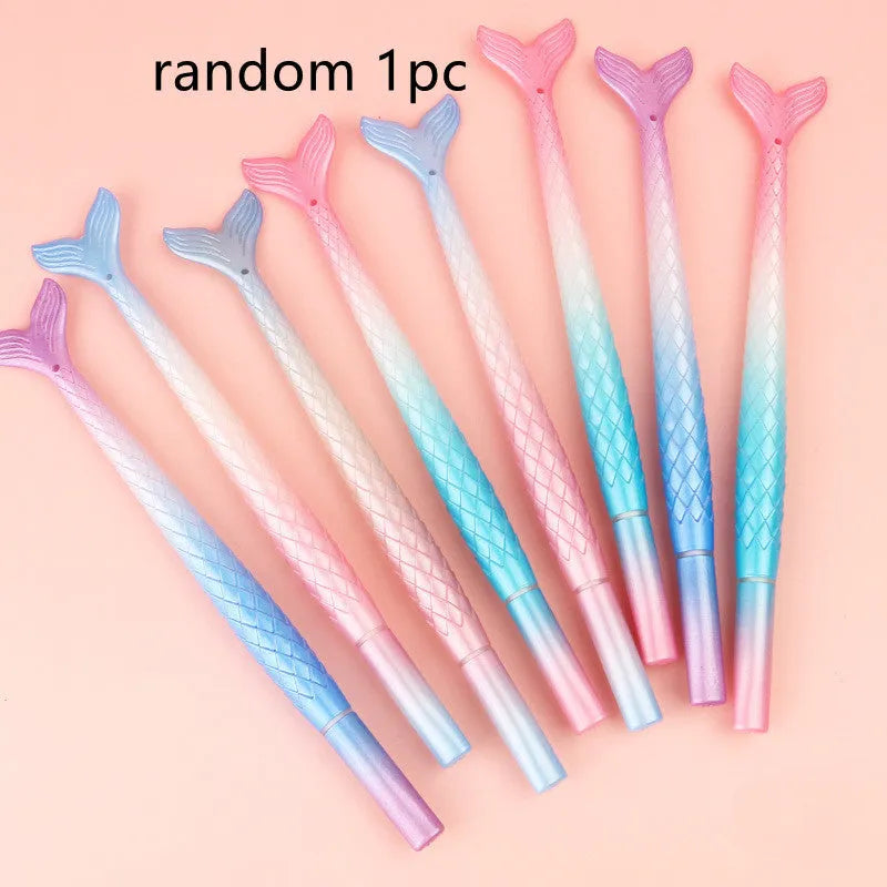 Cartoon mermaid design pen with a 0.38mm needle tip on a plastic barrel.