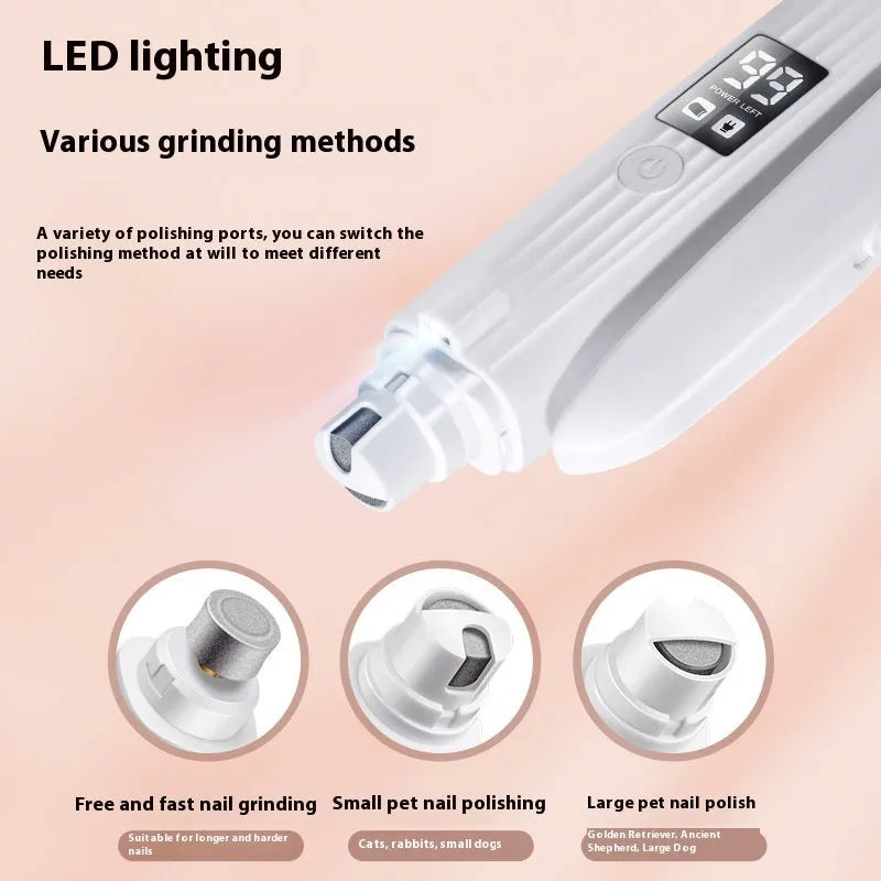 HZ8 White model battery-operated dog nail clippers made from ABS plastic.
