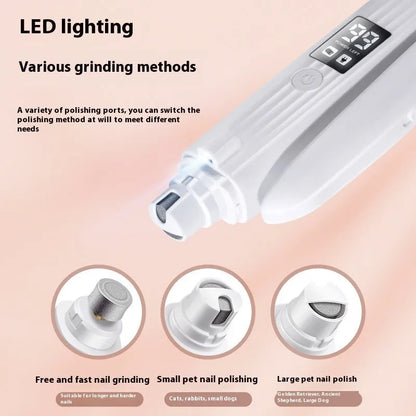 HZ8 White model battery-operated dog nail clippers made from ABS plastic.