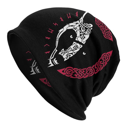 Viking totem wolf print double-layer elastic sleeve cap in various colours for hip hop street dance