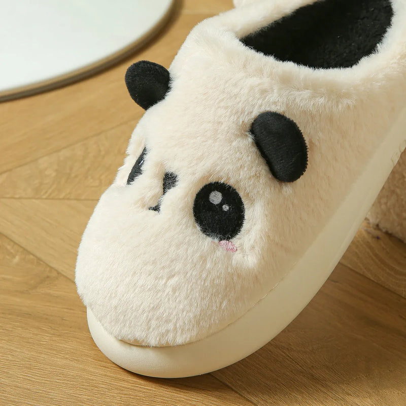 Adult Unisex Cotton and Linen Panda Toe Ring Slippers Non-Slip PVC Sole Soft Bottom Breathable Sweat-Absorbent Deodorant Wear-Resistant Sewn Slippers with Five UK Size Options from 36-37 to 44-45 for Everyday Home Comfort