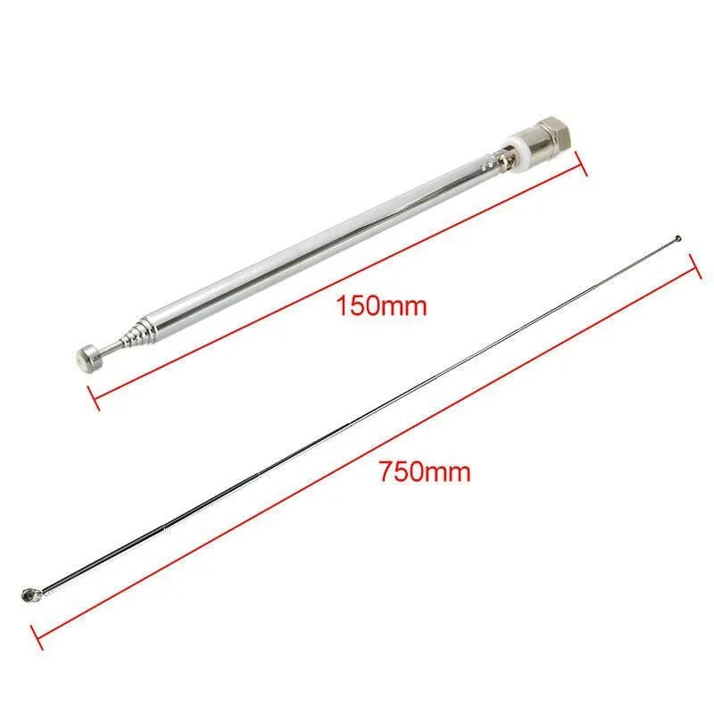 Five-piece antenna set with F head quick plug connectors and metal construction